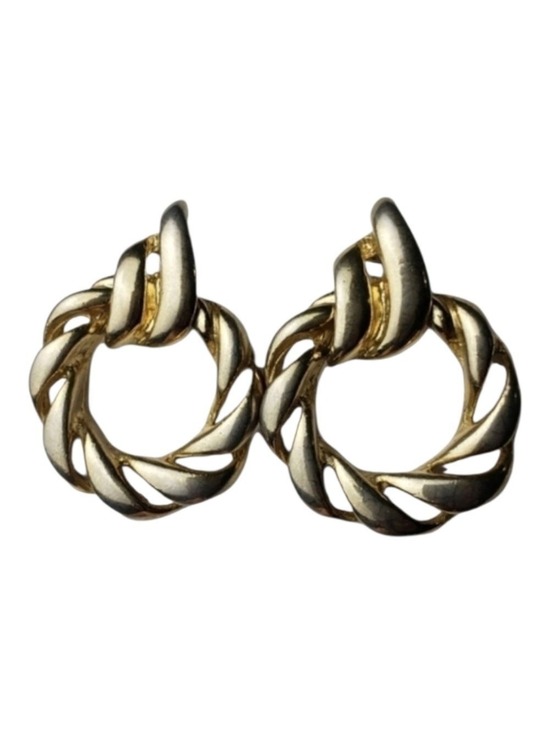 Vintage Jewelry - Vintage Goldtone Swirl Post-back Earrings